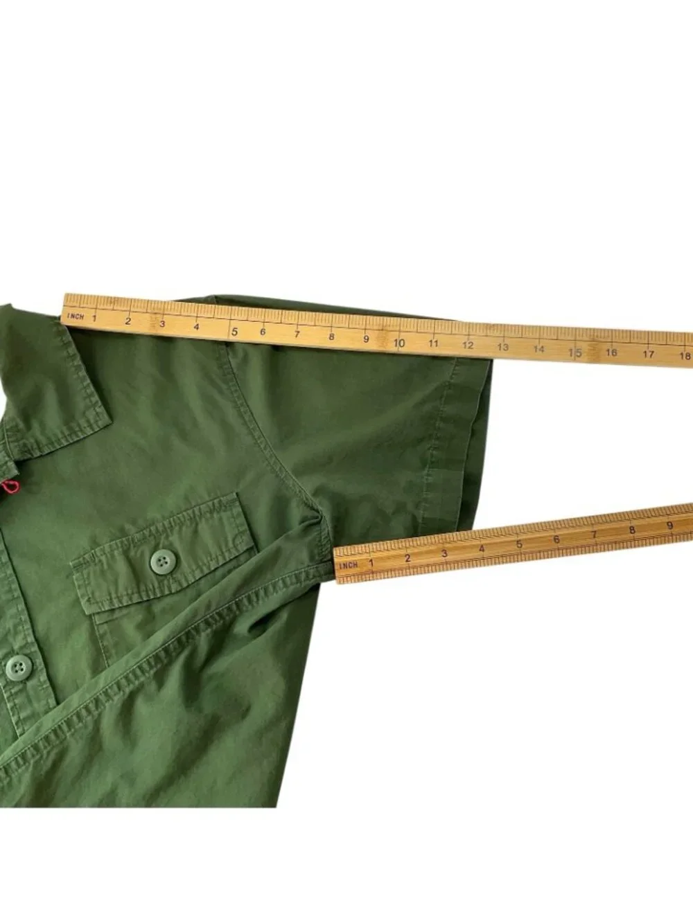 Topo Designs Field Shirt Mens Medium Green Short Sleeve Button Up Cotton Organic